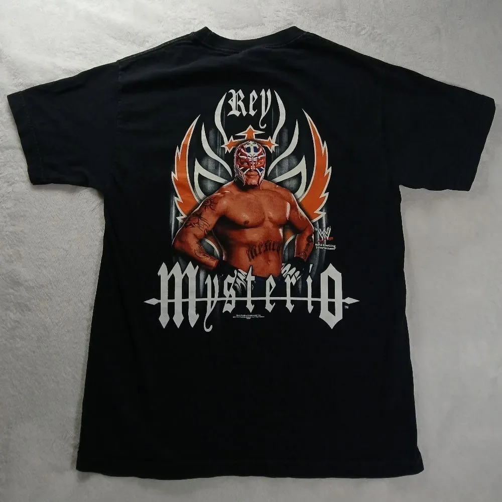 Vintage WWE Rey Mysterio Lucha Libre Luchadore Mask Size M T-shirt 2004 Trinity‎